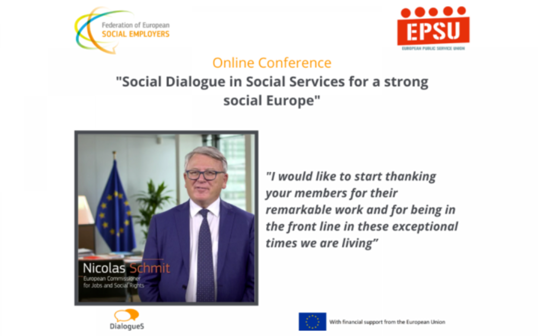 Nicolas Schmit thanks social services and highlights the importance of social dialogue to achieve resilient and inclusive societies